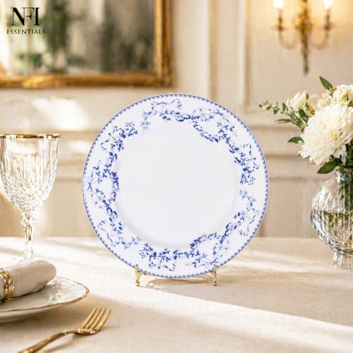 Image of NFI essentials 10.5 Inch Premium Ceramic Dinner Plate, Serving Plate for Main Course, Pasta, Rice, Salad & Meals, Dishwasher Safe Kitchen Dinner Plate.