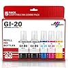 GI-20 GI20 Kit de botellas de repuesto de tinta compatible con impresoras Canon PIXMA G6020 G7020 G5020 6020 7020 5020 MegaTank, compatible con botellas de repuesto de tinta Canon GI-20, paquete de 5