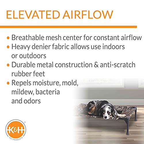 K&H Pet Products Outdoor Elevated Dog Cot, Breathable Cooling Elevated Cot Hammock Pet Bed for Medium Dogs, Washable Mesh Cover, Raised Metal Frame, Collapsible, Portable - Medium 32 X 25in Camo by K&H - Image 3