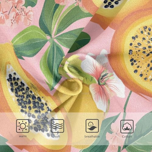 Wusikd Papaya Floral Girls' Underwear Cotton Leaves Tropical Girls Briefs Soft Toddler Underwear 2T3