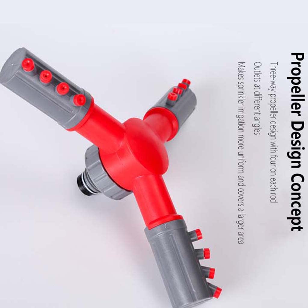 WZX Irrigatore da Giardino Automatico, irrigatore per Prato con Base in Pt, Rotazione Automatica 0-360 Gradi 2 in 1 (Getto, Doccia) per irrigazione di Piante da Prato, Fiori, Verdure, ECC.