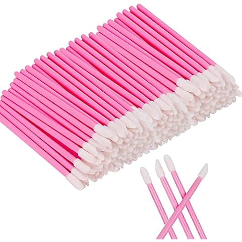 200 PCS Disposable Lip Brush Wands, Lipstick Applicator Lip Gloss Concealer Brushes Cover