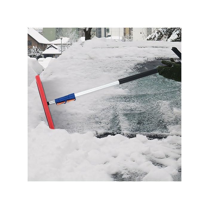 Spazzola telescopica Estensibile per la Neve e Raschietto per Il Ghiaccio per Auto - Strumento Durevole per la rimozione della Neve Invernale da Parabrezza, Tetto e finestrini, Man