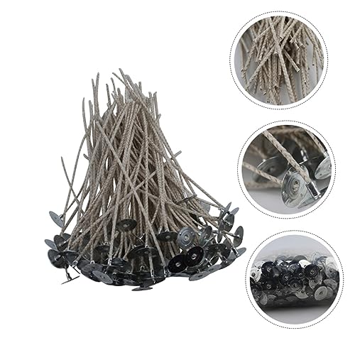 Pabilos de algodón para vela con base metálica 15 cm 200 pcs miniatura 7