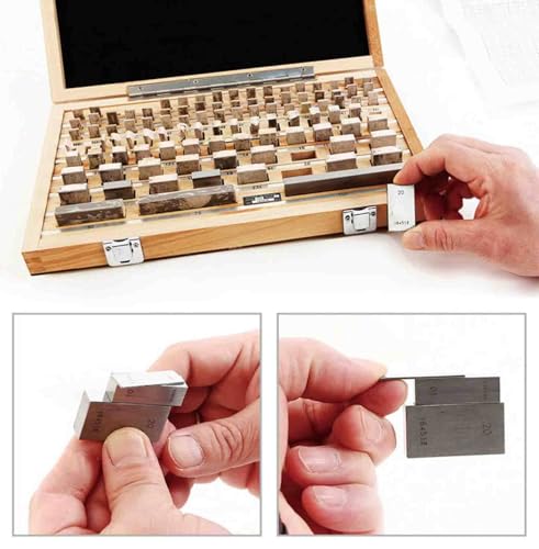 Juego de 103 bloques de calibre métrico de alta precisión para medición de precisión, calibración en entornos industriales y de taller