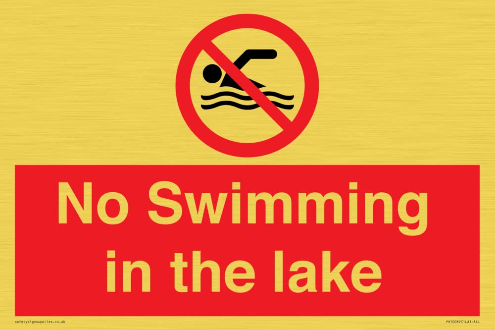 No Swimming in the lake Sign - 300x200mm - A4L