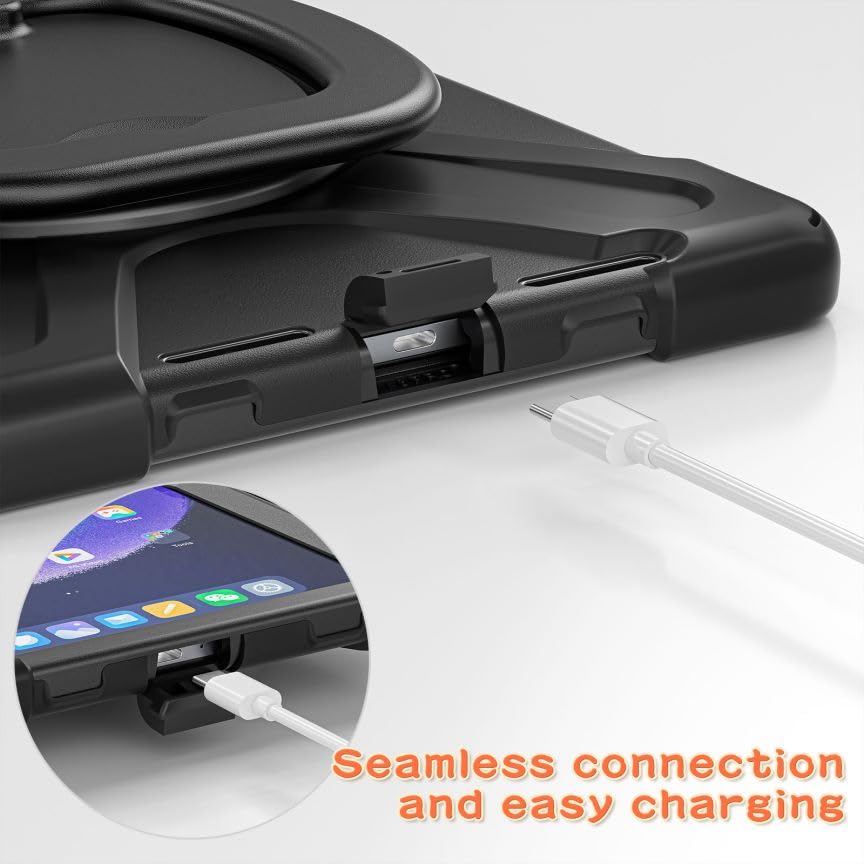 Etui na tablet Xiaomi Pad 6 / Xiaomi Pad 6 Pro 11,0" 2023, trwałe, ciężkie, wytrzymałe, odporne na wstrząsy, silikonowe etui z obrotowym uchwytem o 360°, podpórka, uchwyt na rysik i pasek na