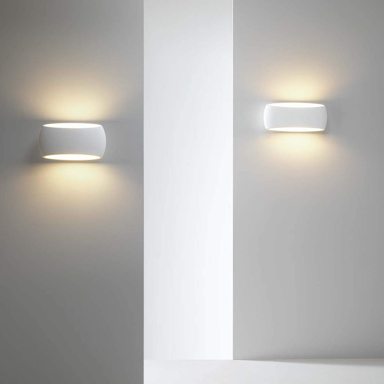 Applique gesso lampada parete LED 12W R7S doppia diffusione luce 1200lm 220V (Bianco caldo, 3000K)