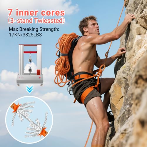 Brobantle 10.5mm Climbing Rope,66FT Static Rock Climbing Rope for Escape Rope Ice Climbing Equipment Fire Rescue Parachute — view 2