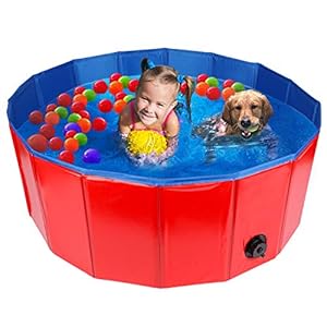 HALOVIE Hondenzwembad, zwembad voor honden, 80/120/160 x 30 cm, kinderbadje, zwembad, hondenbad, opvouwbaar, pvc, antislip, huisdierzwembad, kunststof zwembad, huisdierzwembad