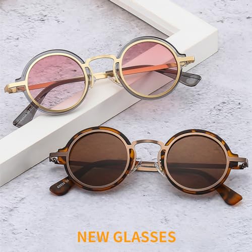 Lunettes de soleil rétro de mode populaire avec verres vert thé - 4