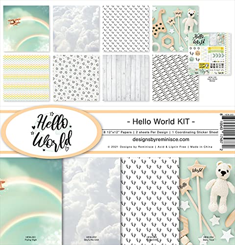 Reminisce Hello World kit papier scrapbooking thème voyage 30x30