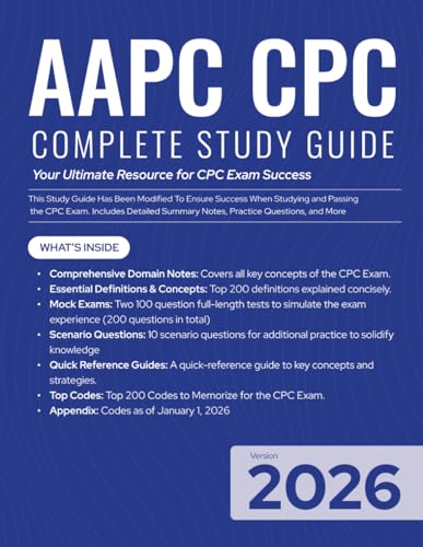 AAPC CPC Exam Prep Study Guide: Certified Professional Coder Review with Mock Exams