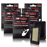 4mysneakers Foot Odor Eliminator – Anti-Odor Insole Patch Reduces Foot Smell with Naturally Activated Carbon Fabric (ACF) – Footwear Insert with Strong Stick-On Adhesive, 5 Pair
