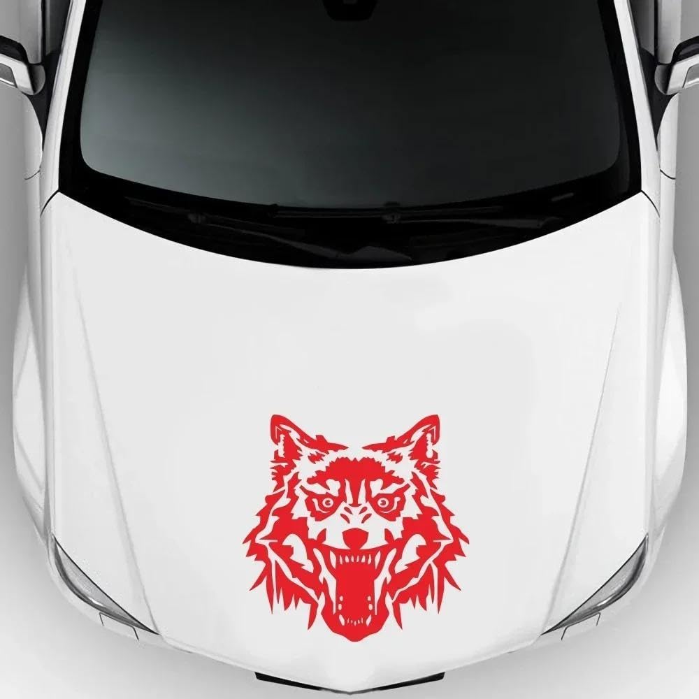 Decalcomanie per Auto Adesivi per Auto Lupo Infuocato Decalcomania per Caccia Animale Vinile Adesivo per Auto Moto Universale(White)