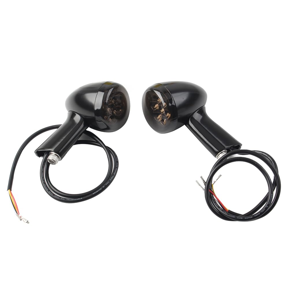 Liru Black Shell With Dark Brown Lens Turn Lighting Signals, LED Tail Integrated Running Light Light Assemblies Compatible for Harley for Sportster XL 883 1200 1992-2022