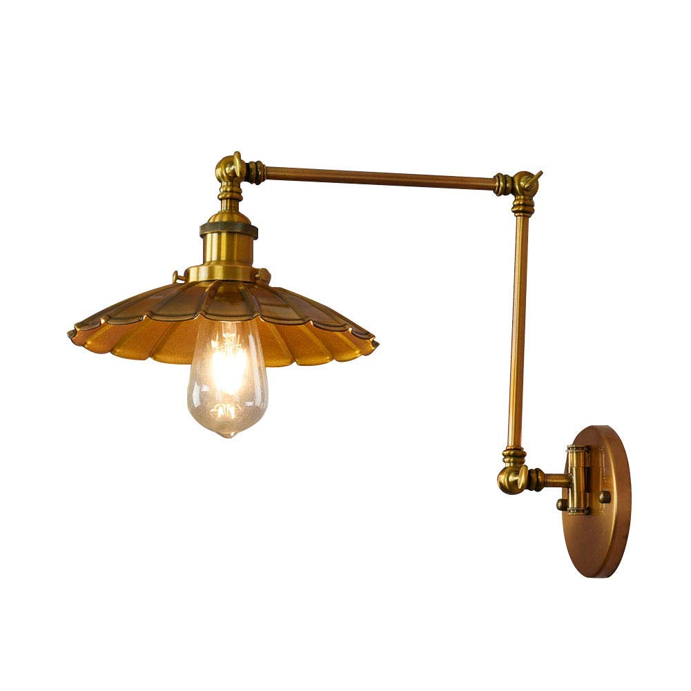 Lámpara de luz de pared retro ajustable E27 de metal para pasillo C 1