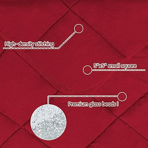 Image of yescool Weighted Blanket (7 lbs, 41 inch x 60 inch, Red) Cooling Heavy Blanket, Perfect for 60-90 lbs, Breathable Throw Blanket Gifts with Premium Glass Bead, Machine Washable