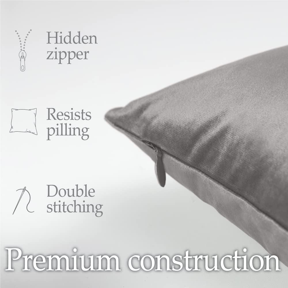 lalaLOOM Juego de 2 fundas de almohada de terciopelo, la funda decorativa más suave para almohadas, fundas cuadradas decorativas para decoración del hogar, funda sedosa para sofá, dormitorio, sala de