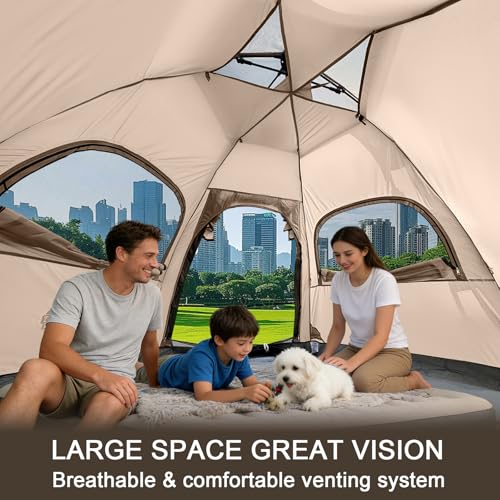 ADSMART Toldo Instantáneo para Camping 3 Personas Impermeable Fácil Instalación miniatura 5