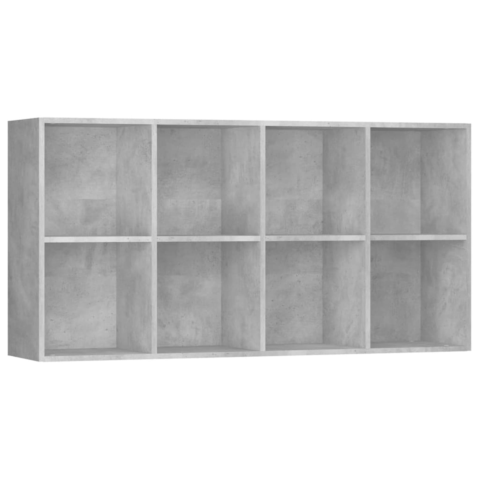 Bibliothèque buffet avec 8 compartiments, étagère haute, étagère de bureau, meuble de salon, bureau, gris béton, 66 x 30 x 130 cm, matériau dérivé du bois