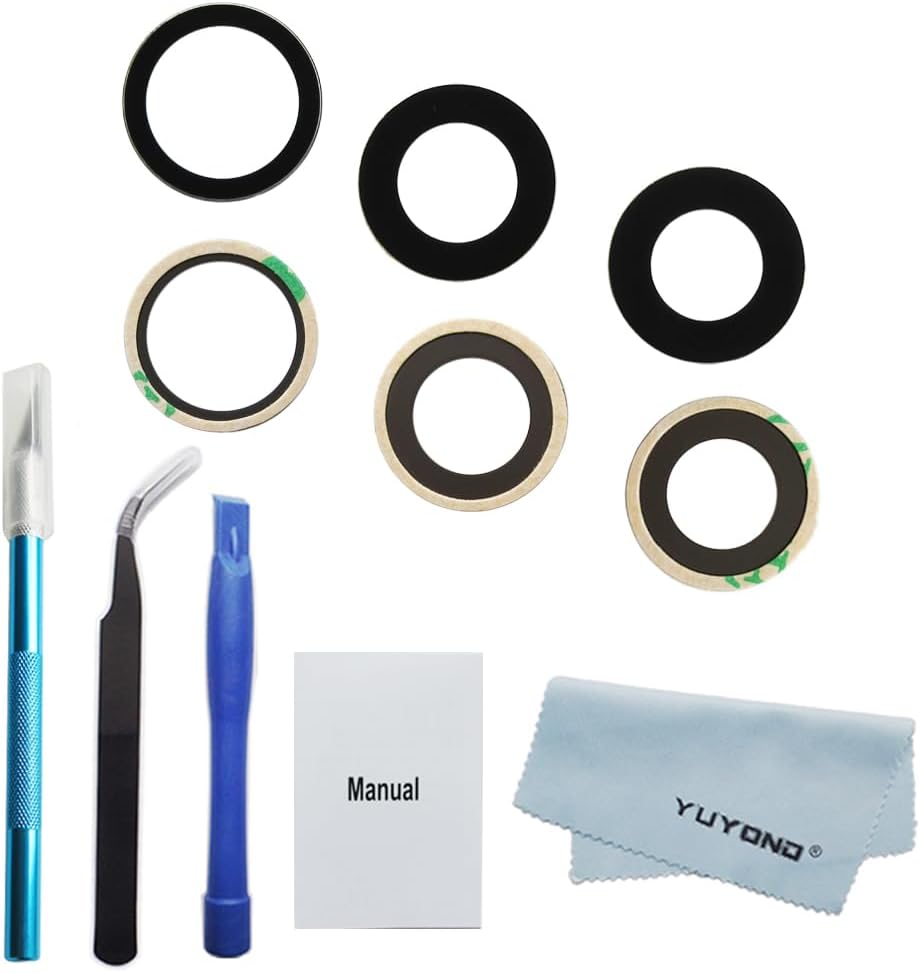 3pcs OEM Rear Camera Glass Lens Replacement for iPhone 16 Pro 6.3 Inches and for iPhone 16 Pro Max 6.9 Inches with Repair Tools Set (for 16 Pro / 16 Pro Max)