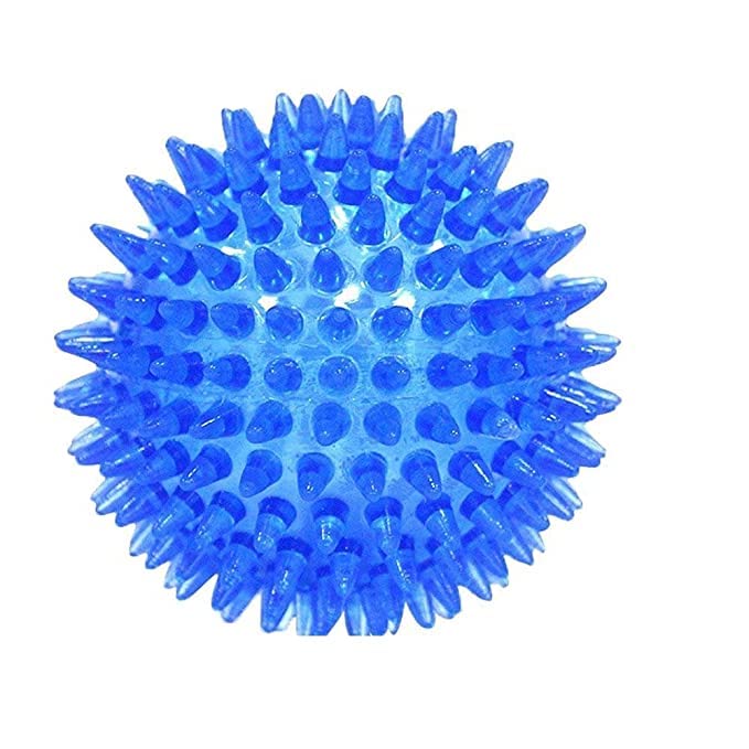 Woofy Non-Toxic Soft Natural Rubber Squeaky 3.5 inch Spike Ball Chew Toys Aggressive Chewers Dental Teething Cleaning Toy - Blue (B0BLKH1TXY) Amazon Price History, Amazon Price Tracker