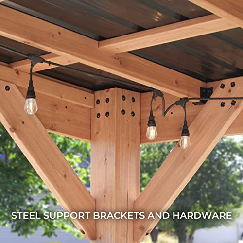 Backyard Discovery 2306073B Arcadia 12 X 9.5 All Cedar Wooden Gazebo Pavilion thumb #10