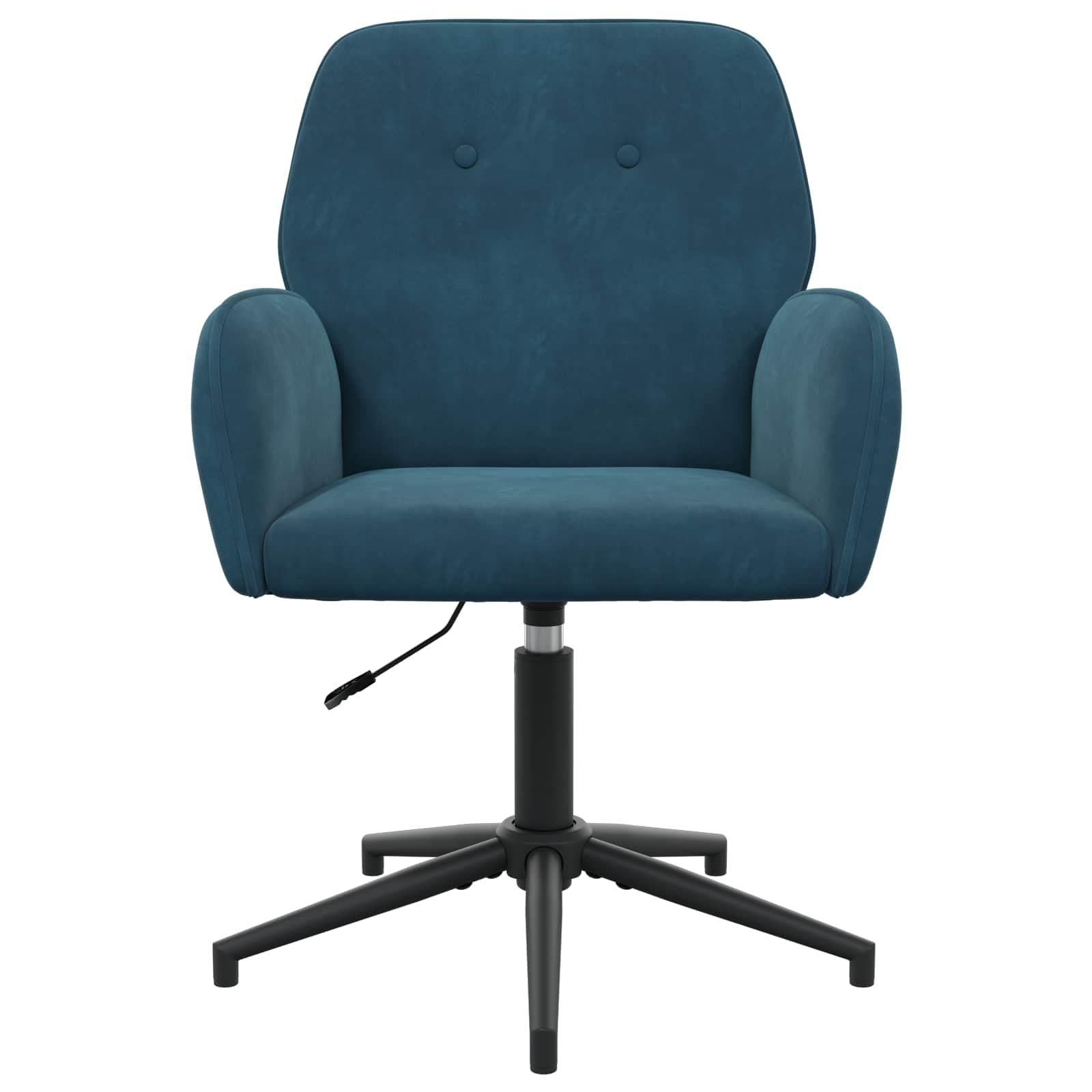 Juego de 4 sillas giratorias de terciopelo azul, 54 x 55 x 90 cm, altura ajustable con función giratoria de 360 grados, respaldo ergonómico y reposabrazos para oficina, oficina en casa y