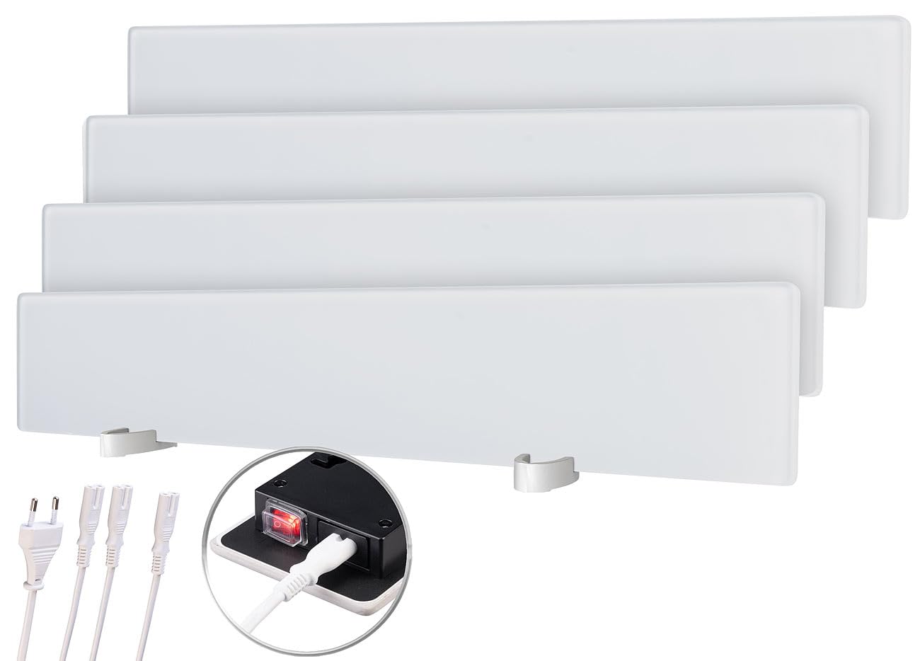 Sichler Haushaltsgeräte Anti-Schimmelheizungen: 3er-Set Infrarot-Schimmelentferner aus Glas für Wand & Bad, chemiefrei (Anti-Schimmel Elektroheizungen, Schimmel-frei für Wand, WC)