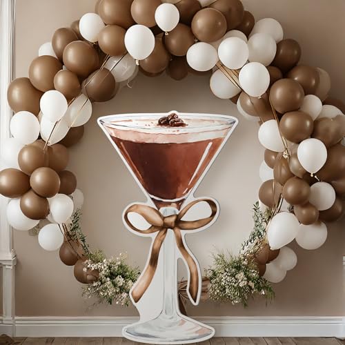 Image of Colingmill 4ft Espresso Martini Birthday Decorations Brown a Tini Bit Older Party Cardboard Cutouts Birthday Party Cardboard Cutouts Decor for Women Bar Wedding Bachelorette Bridal Shower Supplies