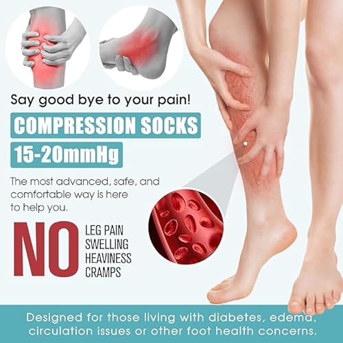6 Pares Calcetines de Compresión para Mujeres y Hombres 15-20 mmHg Medias de Compresion Graduada Socks Protección Muscular Deporte Correr Vuelos Viajes Ciclismo Enfermeras Circulación - imagen 7