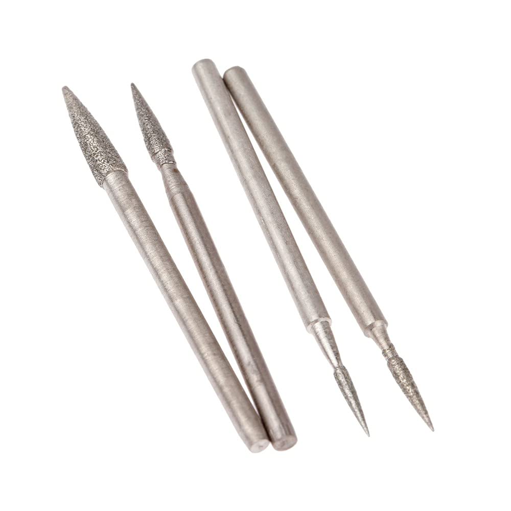 6Pcs per Dremel Accessori Galvanotecnica Diamante Testa di molatura 2.35mm Gambo lucidato Ago Lucidato Pietra di giada Strumento per incisione, come mostrato