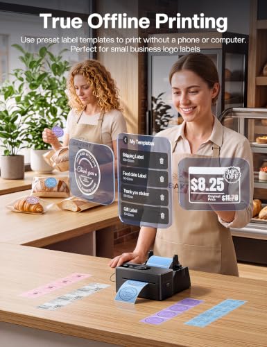 Image of Phomemo PM64D 4x6 Thermal Label Printer, Touch Screen, Bluetooth & USB