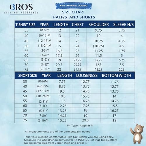 Image of 3BROS Baby Boys & Baby Girls Pure Cotton Clothing Set Casual Half Sleeves Shirt with Shorts Set For Boys & Girls