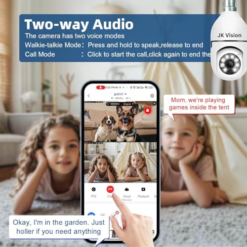 Image of JK Vision Smart WiFi Security Camera 1080P Full HD | 360 Pan 90 Tilt PTZ with Holder | Color Vision | Motion Detection Alert | Multi-User Sharing | Spotlight Function | Indoor CCTV.