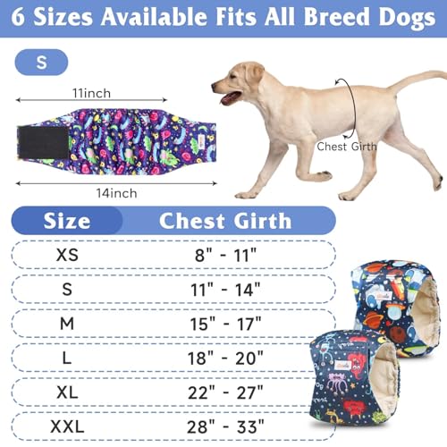 Image of Dog Diapers Male, Belly Bands for Male Dogs, High Absorbing Extra Small Male Dog Wraps for Doggie & Puppy in Incontinence or Excitable Urination and Training(S)