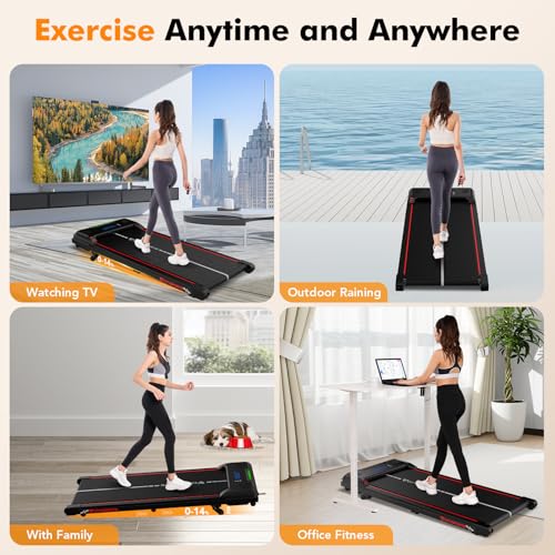 CITYSPORTS 14% Incline Walking Pad,LED indicator bar,6KM/H Under Desk Treadmill,Portable Mini Treadmills for Home,Walking Running Machine with Remote Control,Bluetooth - Image 5