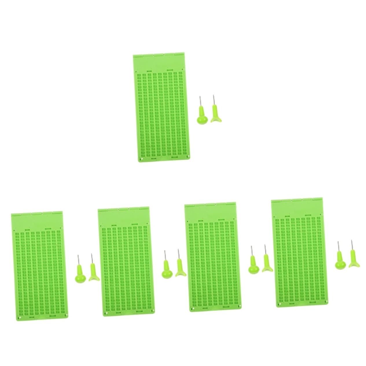 Beavorty Sets Braille Writing for Blind Students Plastic Material Reusable Braille Teaching Aid