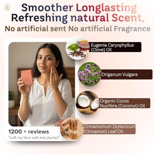 Image of KAVERI Manjistha Handmade Soap Bar - Ayurvedic Cold-Processed Herbal Cleansing Bar, SLS-Free -110g