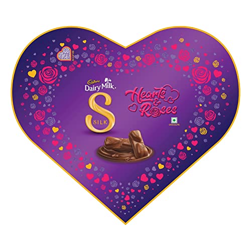 Image of Cadbury Dairy Milk Silk Heart Shaped Chocolate Gift Box,324 Grams