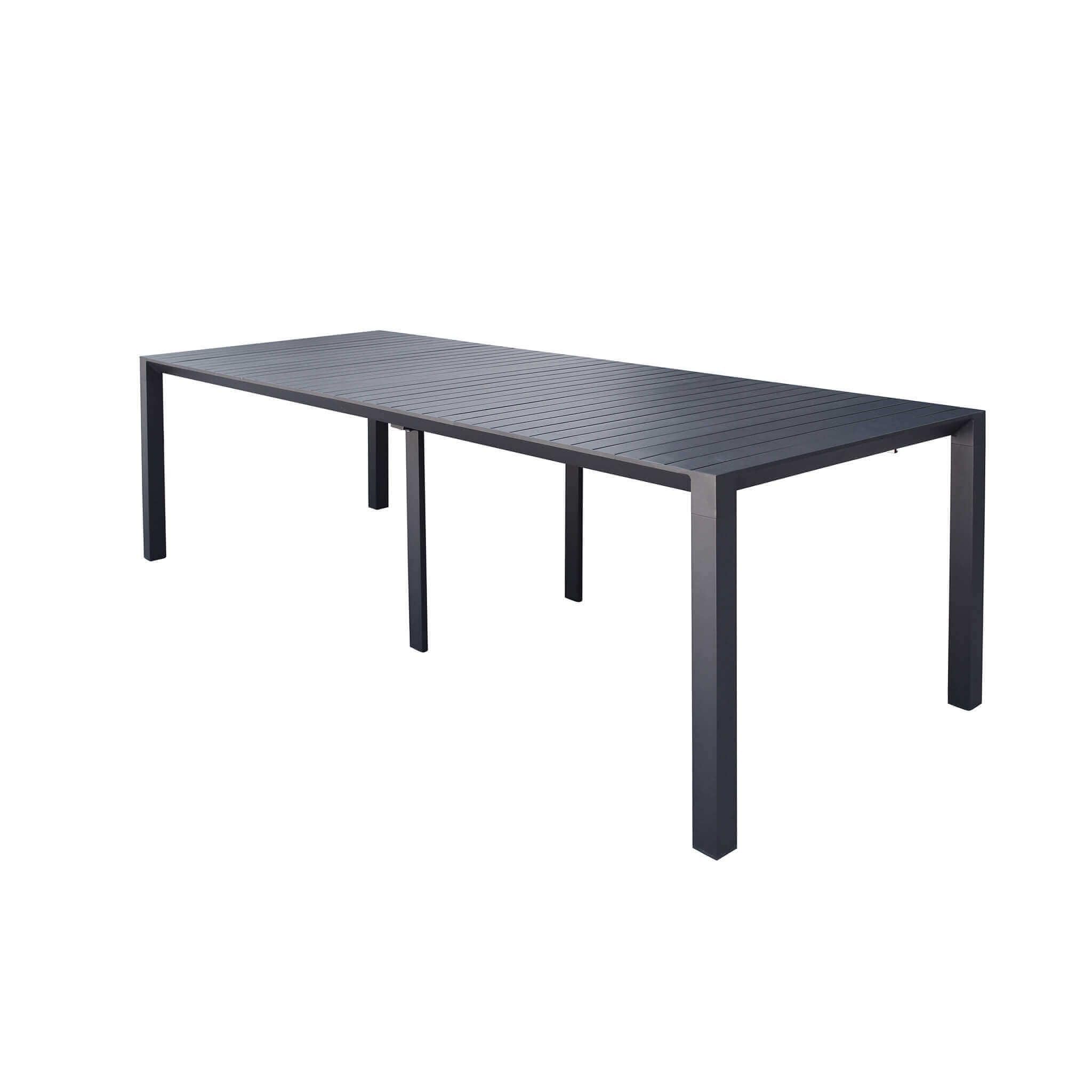 milani home - consolle da giardino allungabile, alluminio, 10 posti, antracite, piano 52/260 x 85 cm