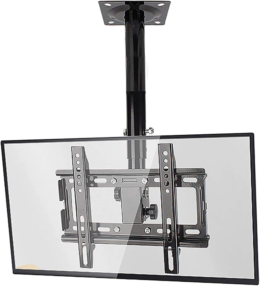 HPTHLY Adjustable Tilt Swivel Tv Bracket Ceiling Tv Mount Fits 14-32 Inch Flat Panel Televisions Full Motion 360° Rotation Design Black Tv Mount Tv Stand,