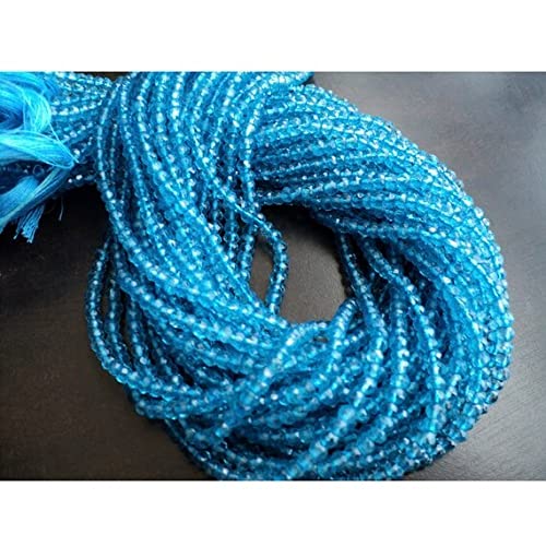 Rondelles en quartz bleu facetté 4mm pour bijoux haut de gamme