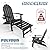 POLYDUN Folding Adirondack Chair with Retractable Ottoman, HDPE Plastic Patio Chairs for All Weather, Fire Pit Chair with Cup Holder, Outdoor Lawn Chairs for Deck, Porch, Backyard, Black