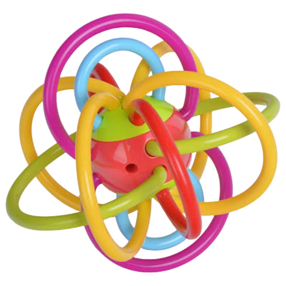 8-bit Loopy Tube Teether , Multicolor Sensory Rattle Sound Toy for Toddlers.