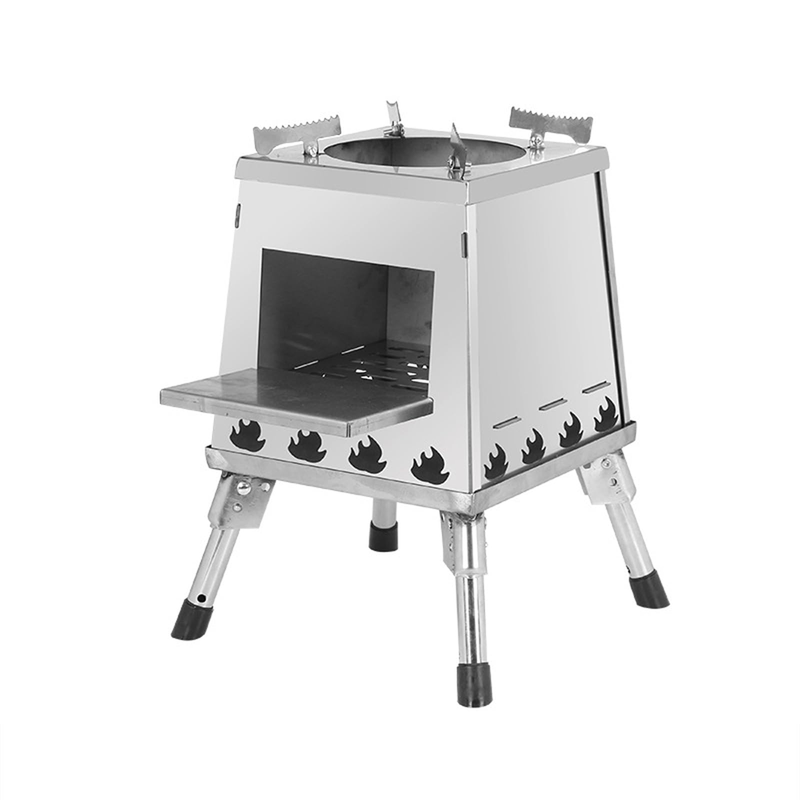 Stufa a legna portatile, pieghevole, da campeggio, per cucinare all'aperto, escursioni, picnic, calore efficiente per cucinare in campeggio
