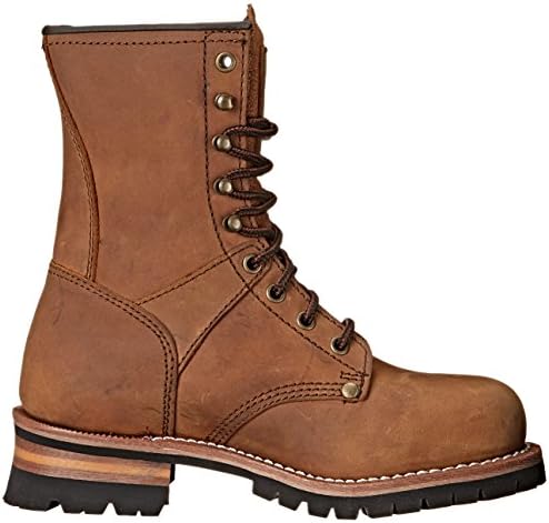 Ad Tec womens Women's 9" Steel Toe Brown-w Logger Boot, Brown, 8 US | Image 5