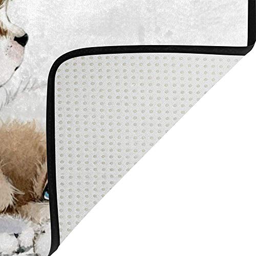 Tapis de Noël aquarelle grand format 183x122cm Ruchen