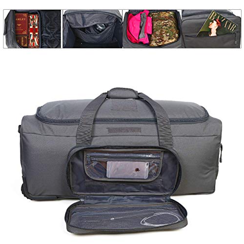 ARMYCAMO Rolling Loadout Luggage Bag with Wheels,Hockey Bag, Duffle Bag with Rollers,124L X-Large Heavy Duty Oversized Storage Bag,Tactical Wheeled Deployment Trolley Camping Bag